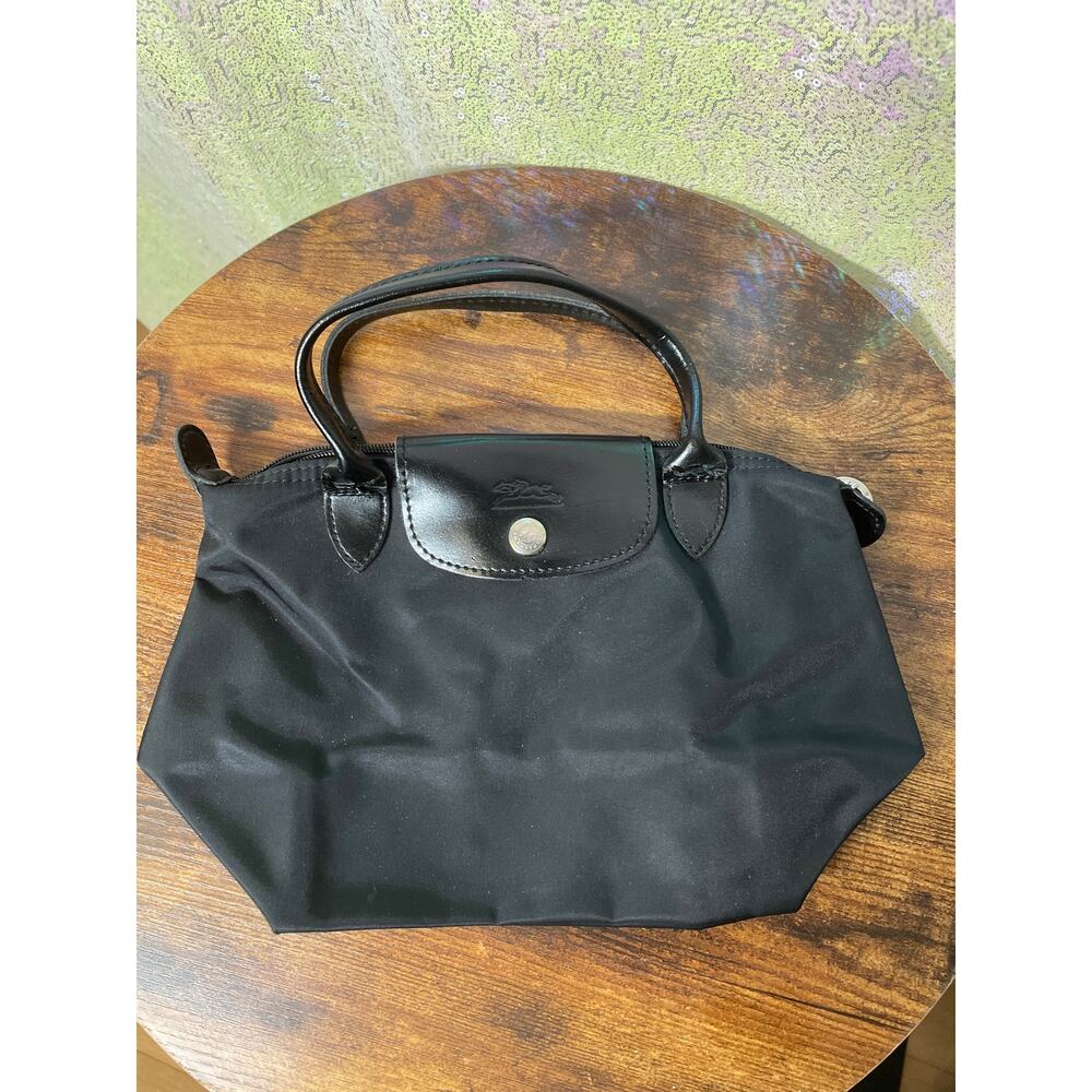LONGCHAMP Le Pliage Depose XS Top Handle Handbag All Black Lightweight Bag - Picture 2 of 10
